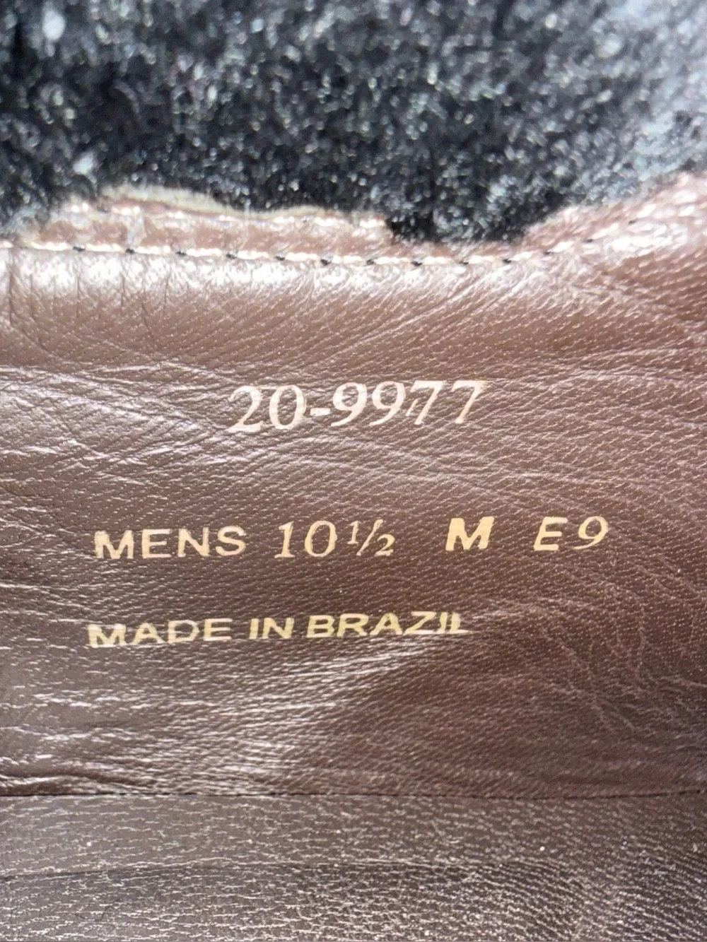 Johnston & Murphy Jennings Shearling Boots 10.5 M Black Leather Wing Tip Brazil